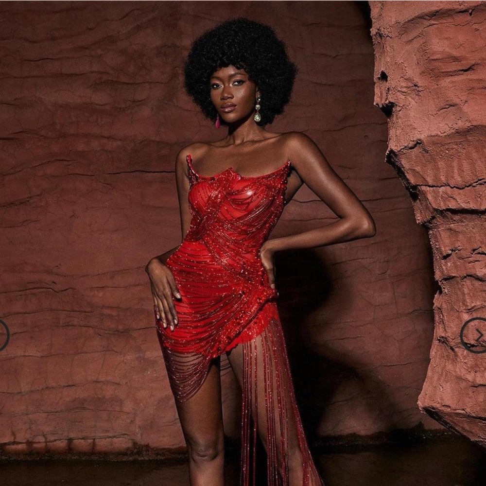 Glamorous Scarlet Asymmetrical Dress